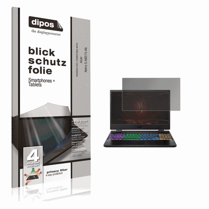 Blickschutzfolie von dipos passend für Acer Nitro 5 AB515-46, präziser Zuschnitt und blasenfrei montiert