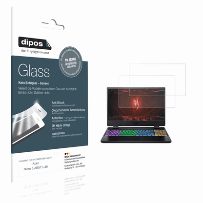 Matte Displayschutzfolie von dipos passend für Acer Nitro 5 AB515-46, 9H kratzfest und blasenfrei montiert