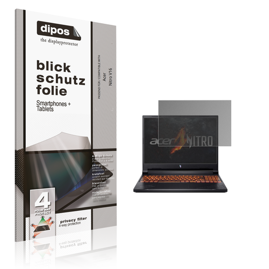 Blickschutzfolie von dipos passend für acernitro v16, präziser Zuschnitt und blasenfrei montiert