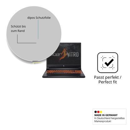Schutz gegen Kratzer auf dem acernitro v16 Glas durch Schlüssel oder Ähnliches
