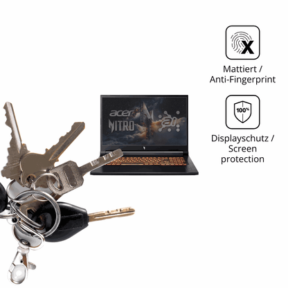 dipos Displayschutz für Acer Nitro V17 AI, mattierte Oberfläche, Blickschutzfilter und perfekter Passform