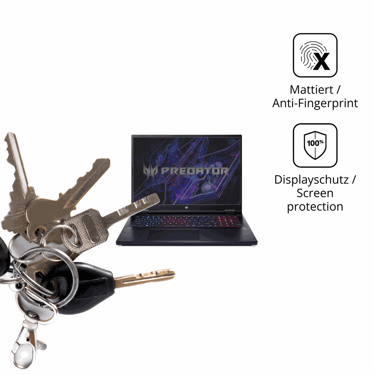 dipos Displayschutz für acer Predator Helios Neo 18 18 Zoll, mattierte Oberfläche, Blickschutzfilter und perfekter Passform