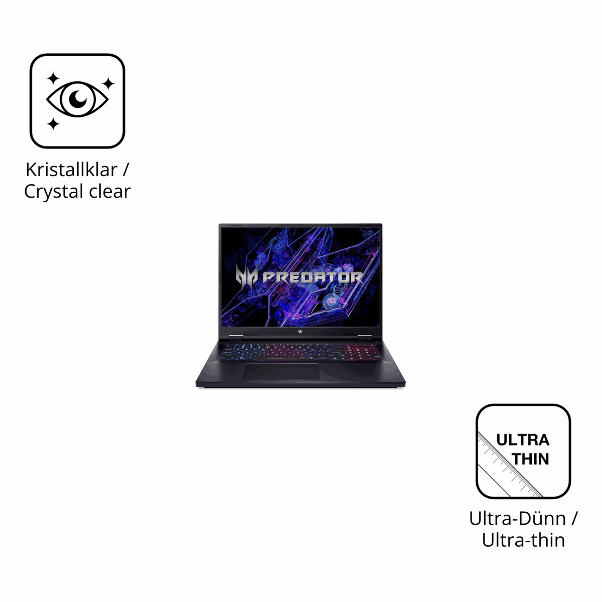 Dünne und klare Folie passend zugeschnitten für acer Predator Helios Neo 18 18 Zoll