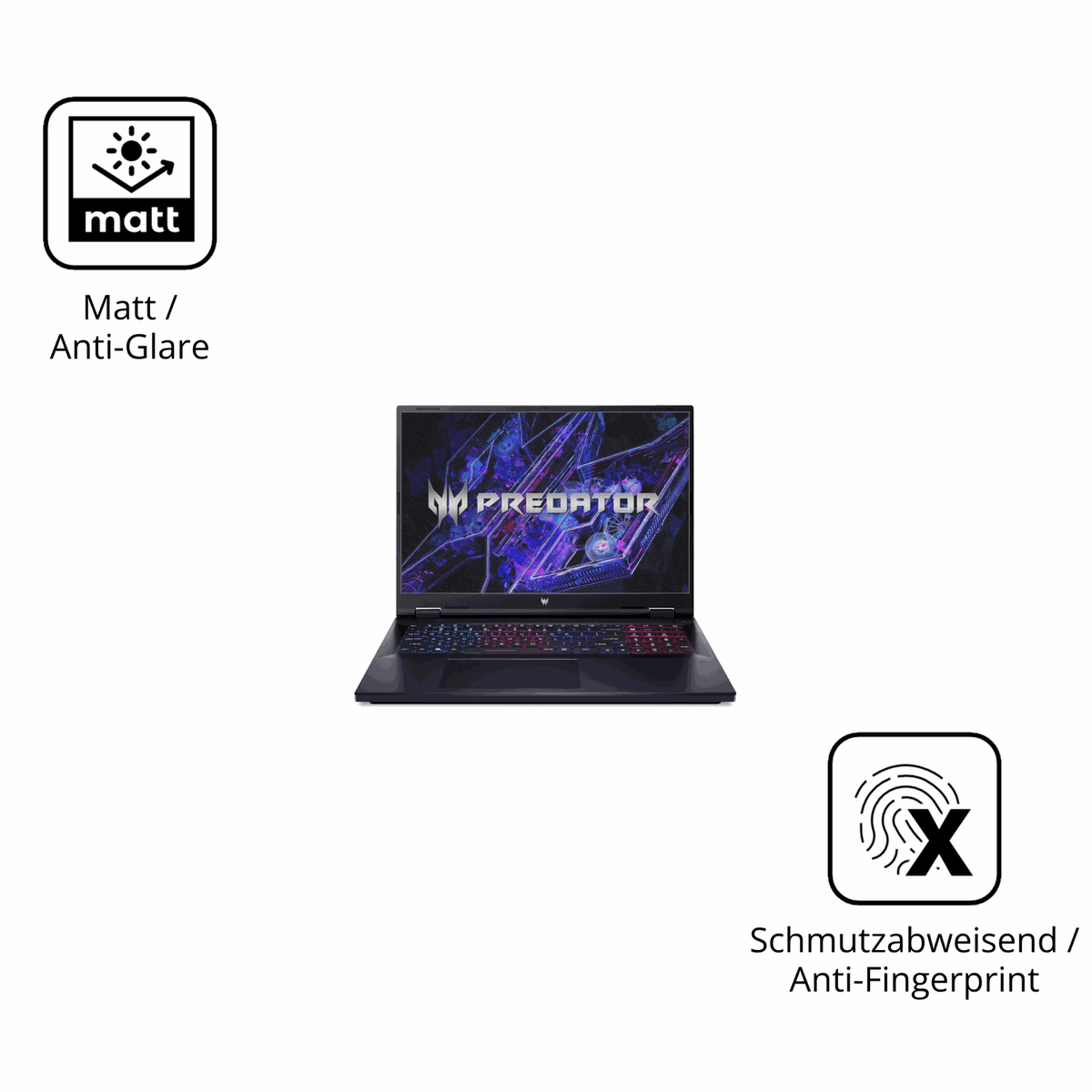 9H Hartbeschichtete, flexible Folie passend zugeschnitten für acer Predator Helios Neo 18 18 Zoll