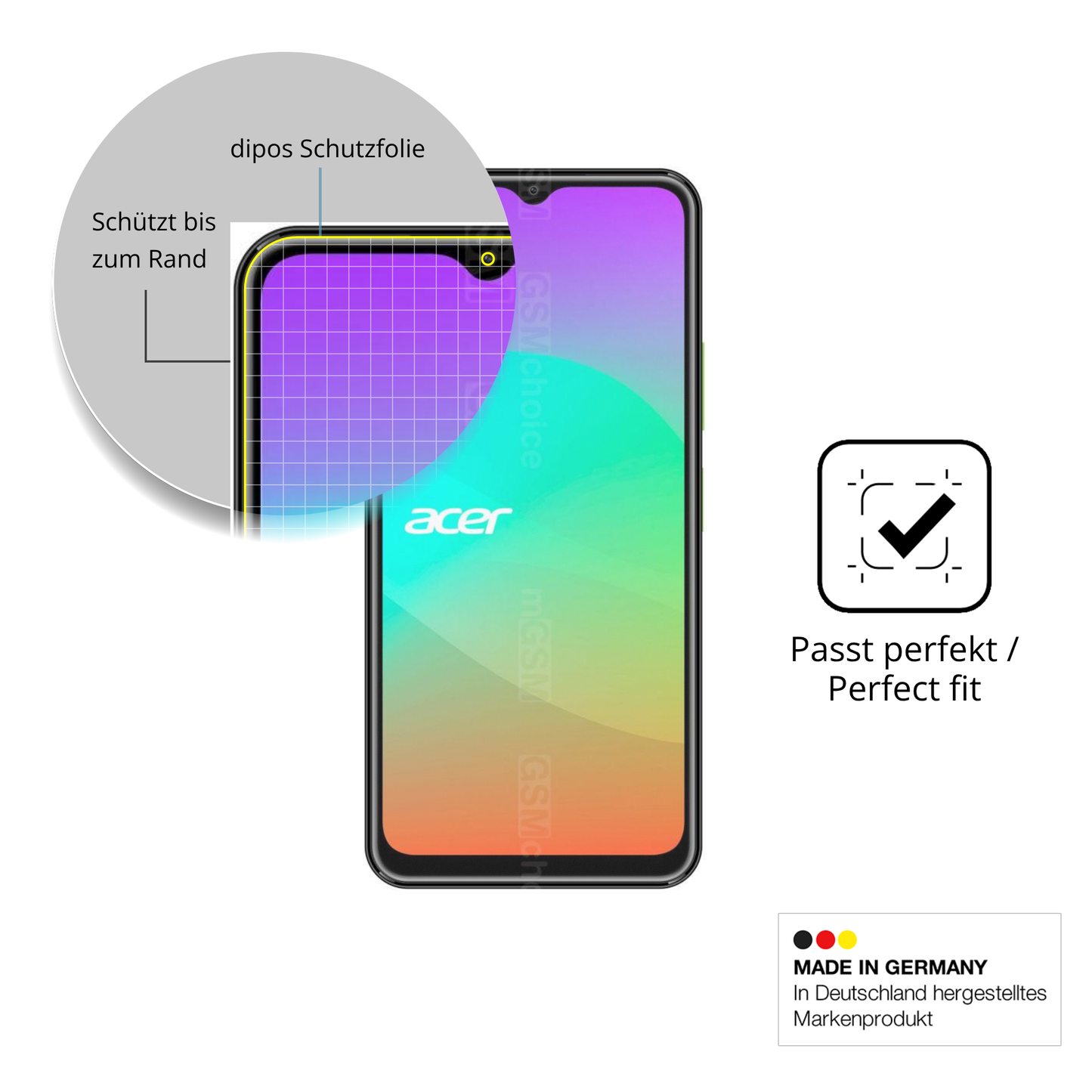 Besonders flexibler Displayschutz mit Anti-Shock-Schicht im Materialmix