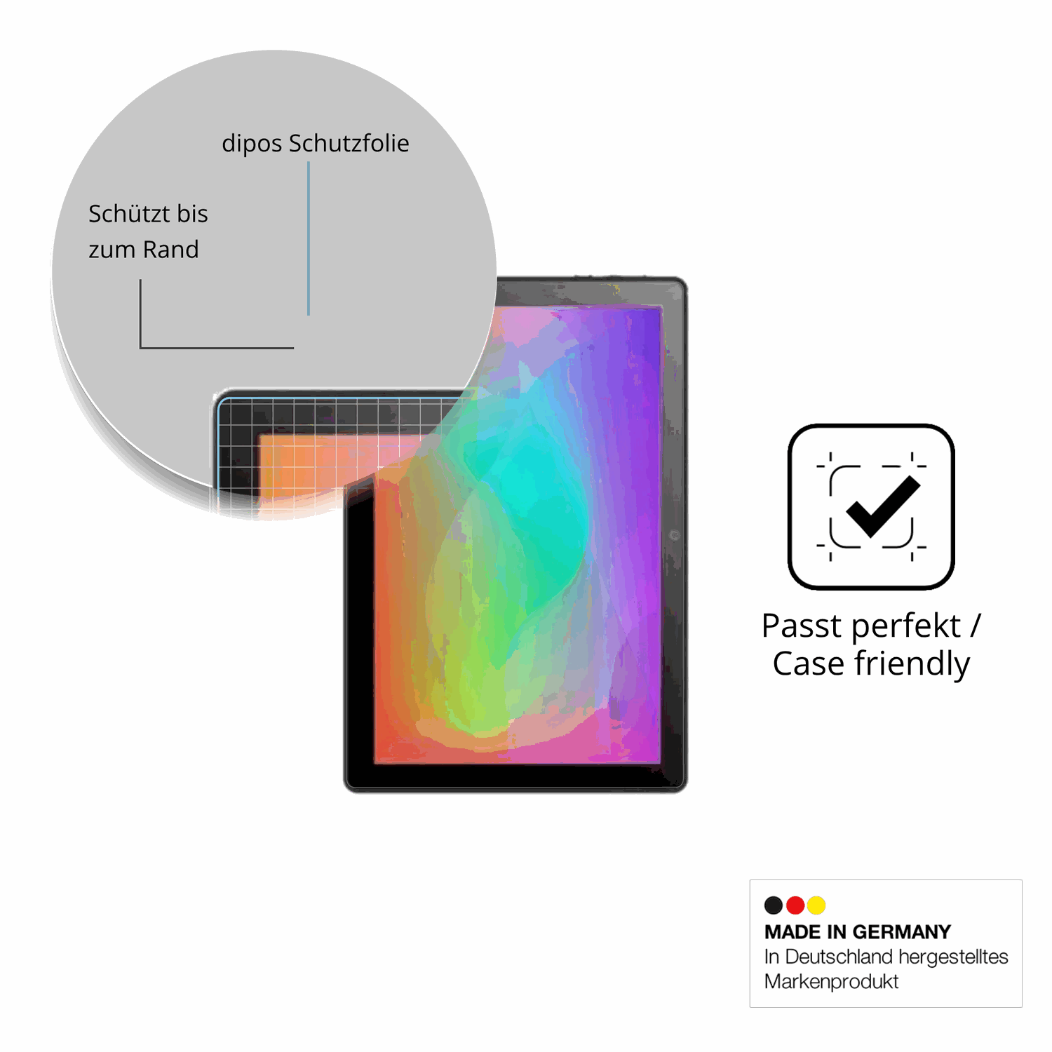 Besonders flexibler Displayschutz mit Anti-Shock-Schicht im Materialmix