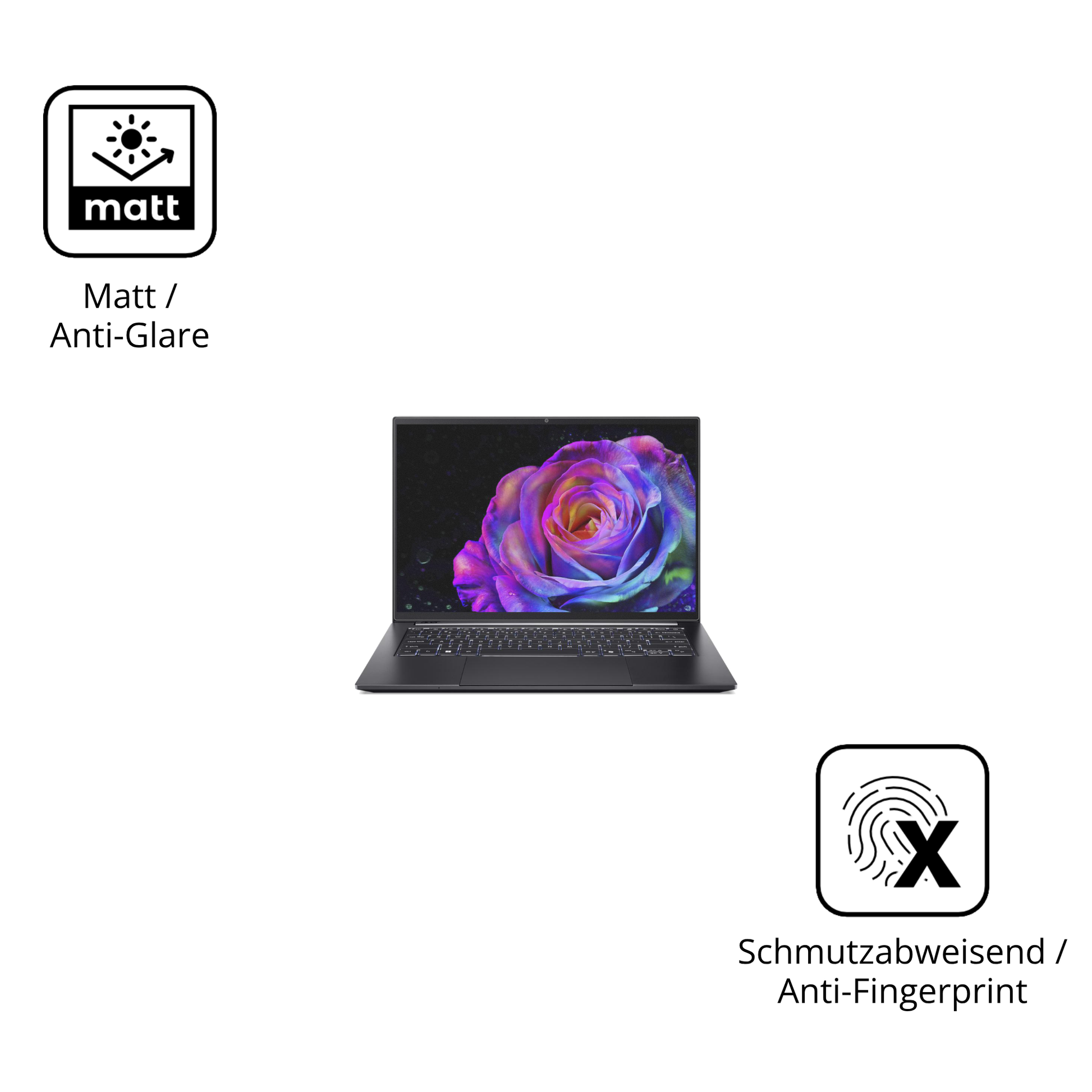 Dünne und entspiegelnde Folie passend zugeschnitten für acerswift 14 sfx14-73g