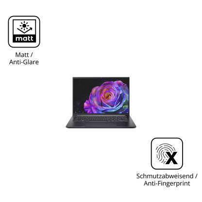 Dünne und entspiegelnde Folie passend zugeschnitten für acerswift 14 sfx14-73g