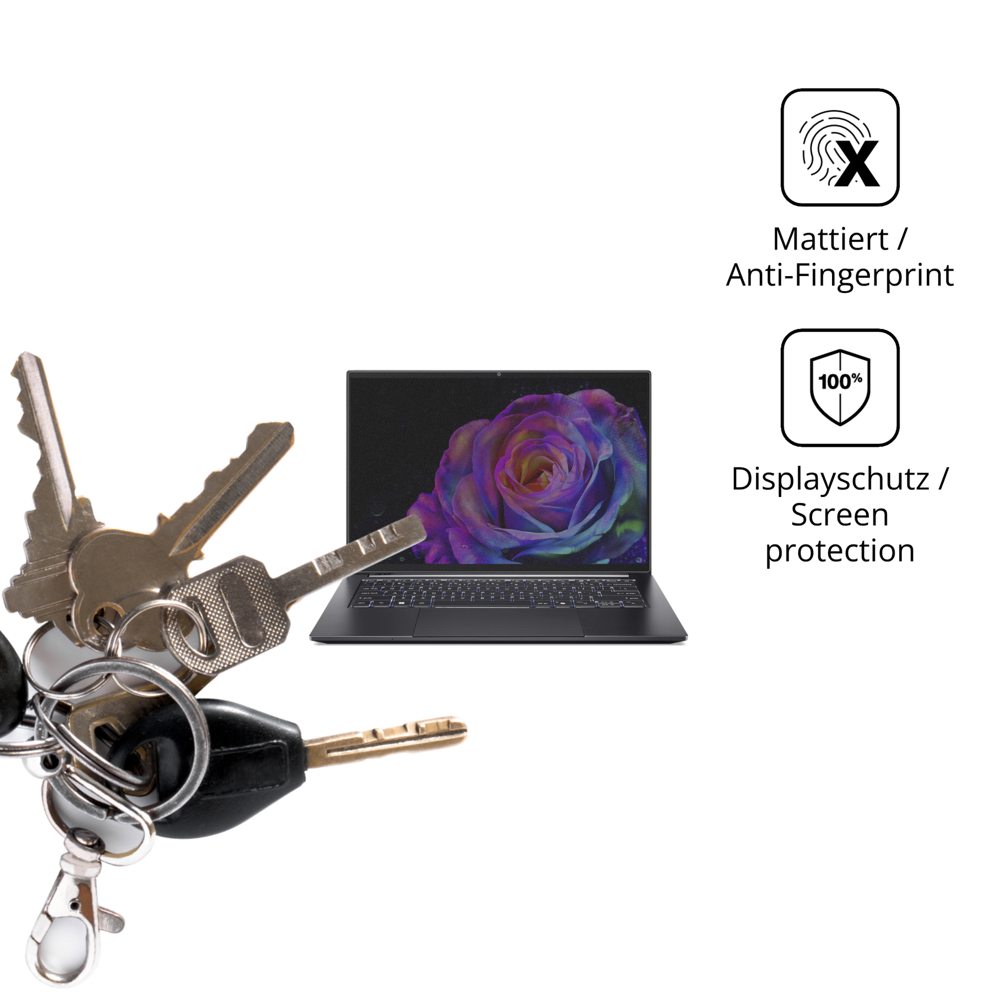 dipos Displayschutz für acerswift 14 sfx14-73g, mattierte Oberfläche, Blickschutzfilter und perfekter Passform