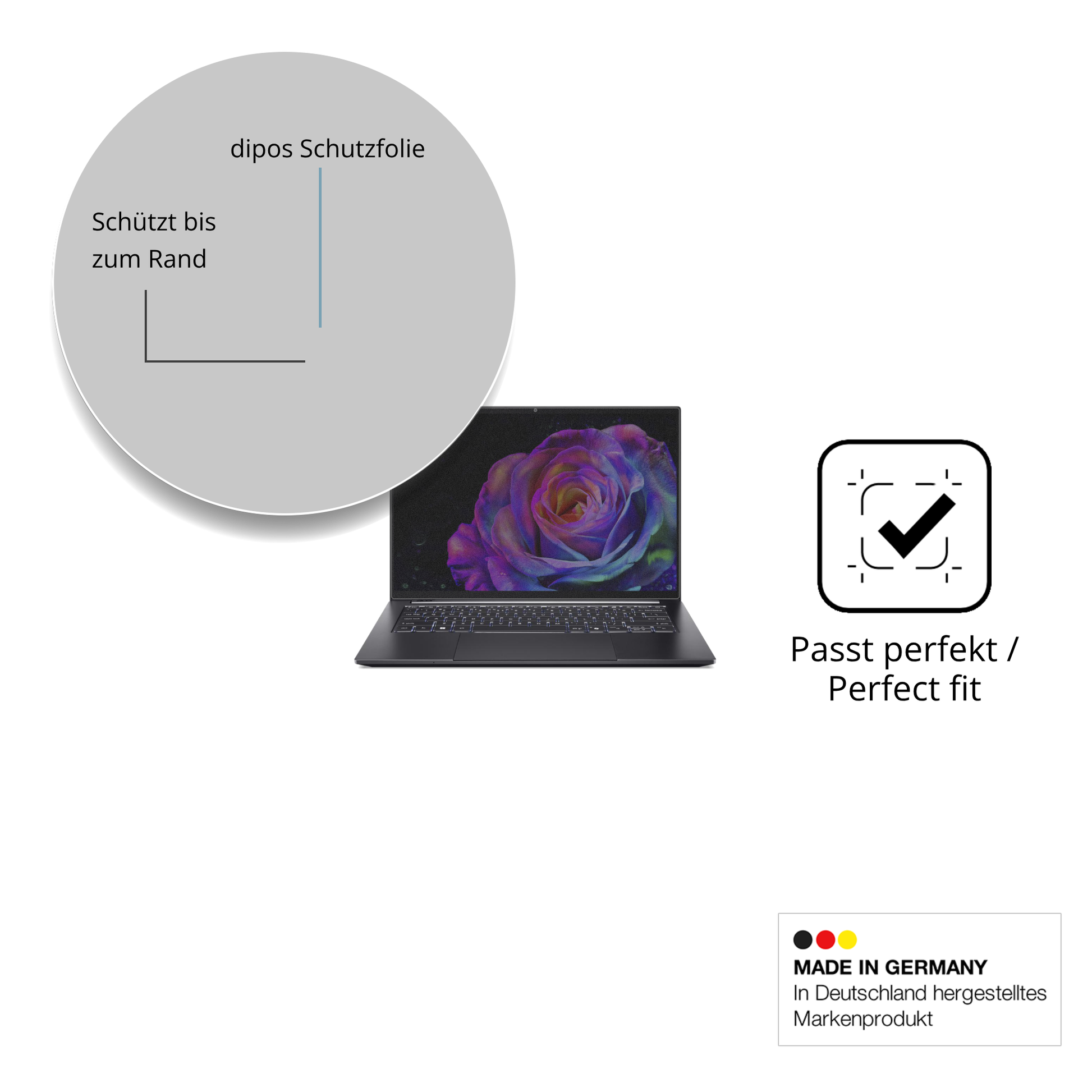 Schutz gegen Kratzer auf dem acerswift 14 sfx14-73g Glas durch Schlüssel oder Ähnliches