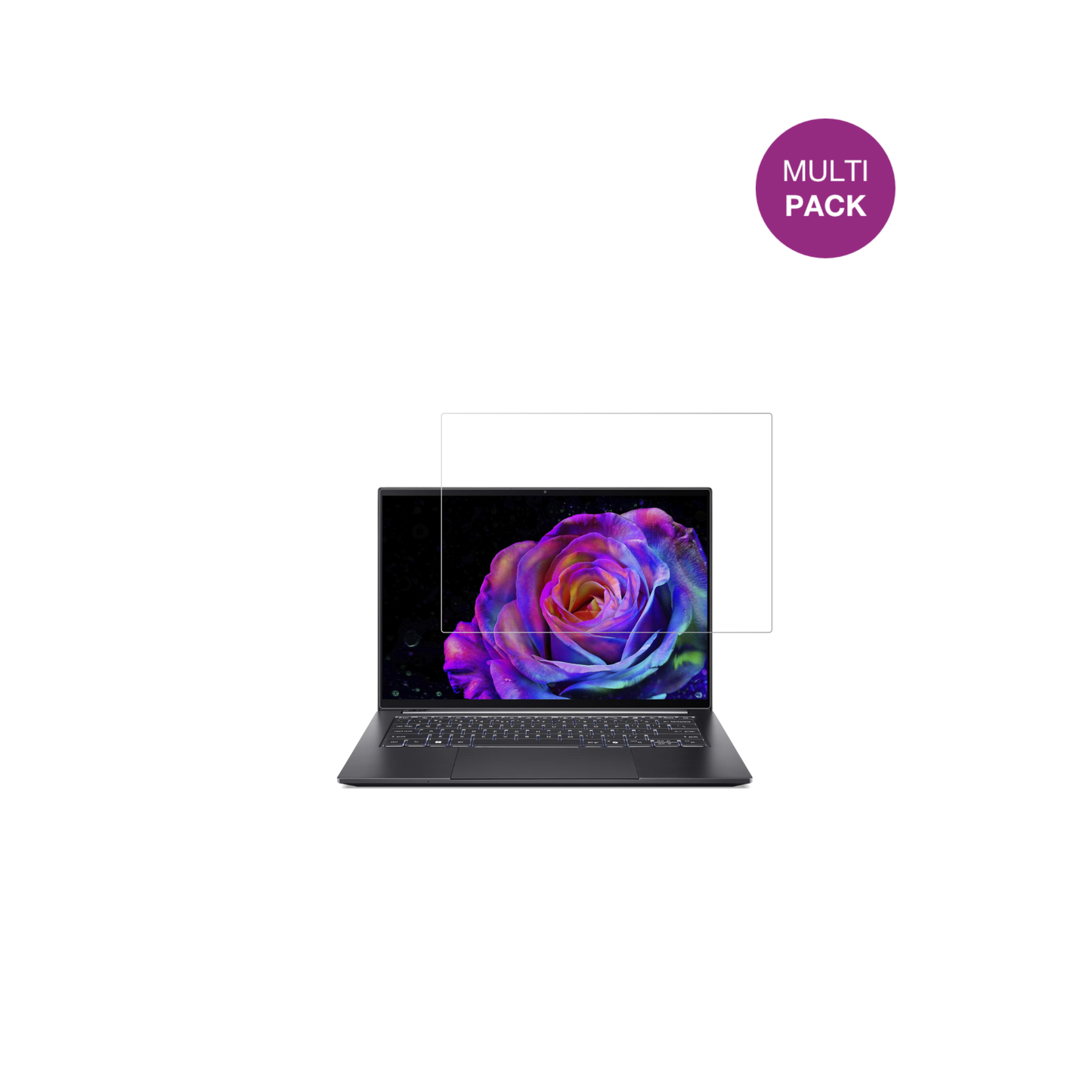 acerswift 14 sfx14-73g mit aufgebrachter dipos Displayschutzfolie, glasklare Darstellung ohne Einschränkungen