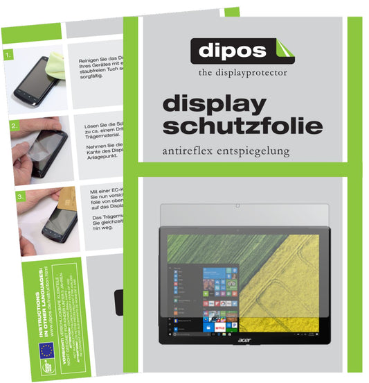 Matte Displayschutzfolie von dipos passend für Acer Switch 5 Pro SW512-52P, präziser Zuschnitt und blasenfrei montiert