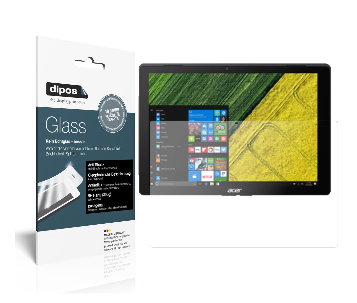 2x 9H Schutzfolie matt für Acer Switch 5 Pro SW512-52P Panzerfolie