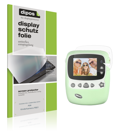 Matte Displayschutzfolie von dipos passend für Ade Kinderkamera PB01, präziser Zuschnitt und blasenfrei montiert