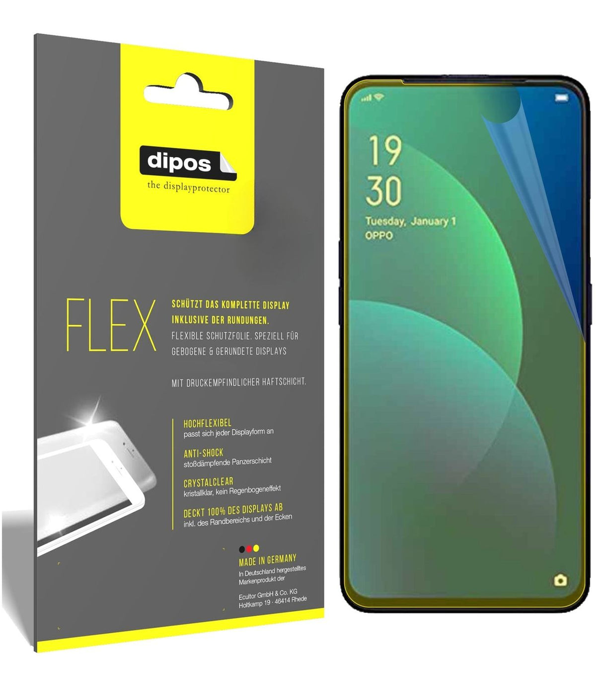 2x 3D Full Cover Schutzfolie für Oppo F11