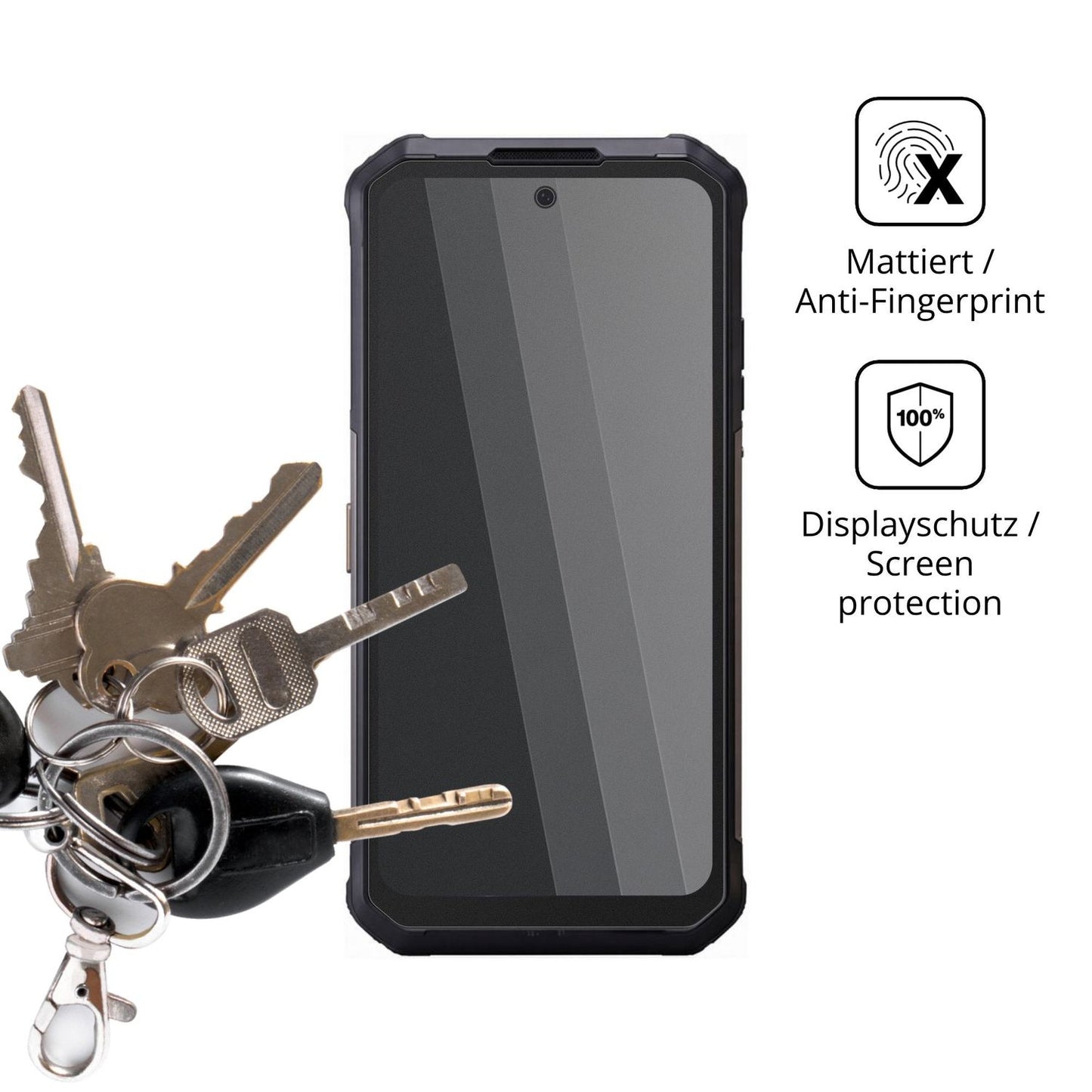 dipos Displayschutz für AGM X7 Pro, mattierte Oberfläche, Blickschutzfilter und perfekter Passform