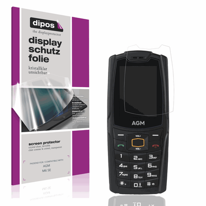 Klare Displayschutzfolie von dipos passend für AGM M6 SE, präziser Zuschnitt und blasenfrei montiert
