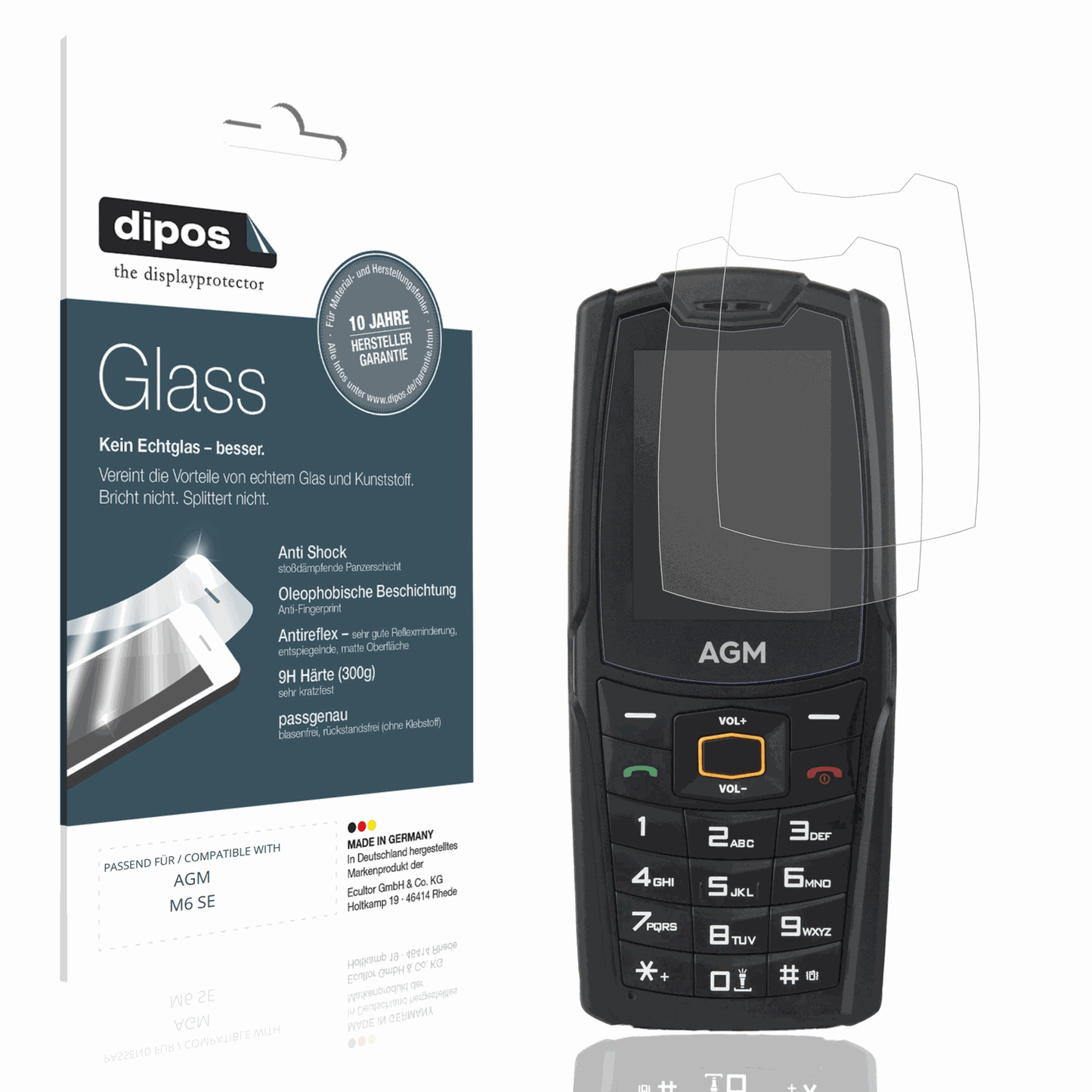Matte Displayschutzfolie von dipos passend für AGM M6 SE, 9H kratzfest und blasenfrei montiert