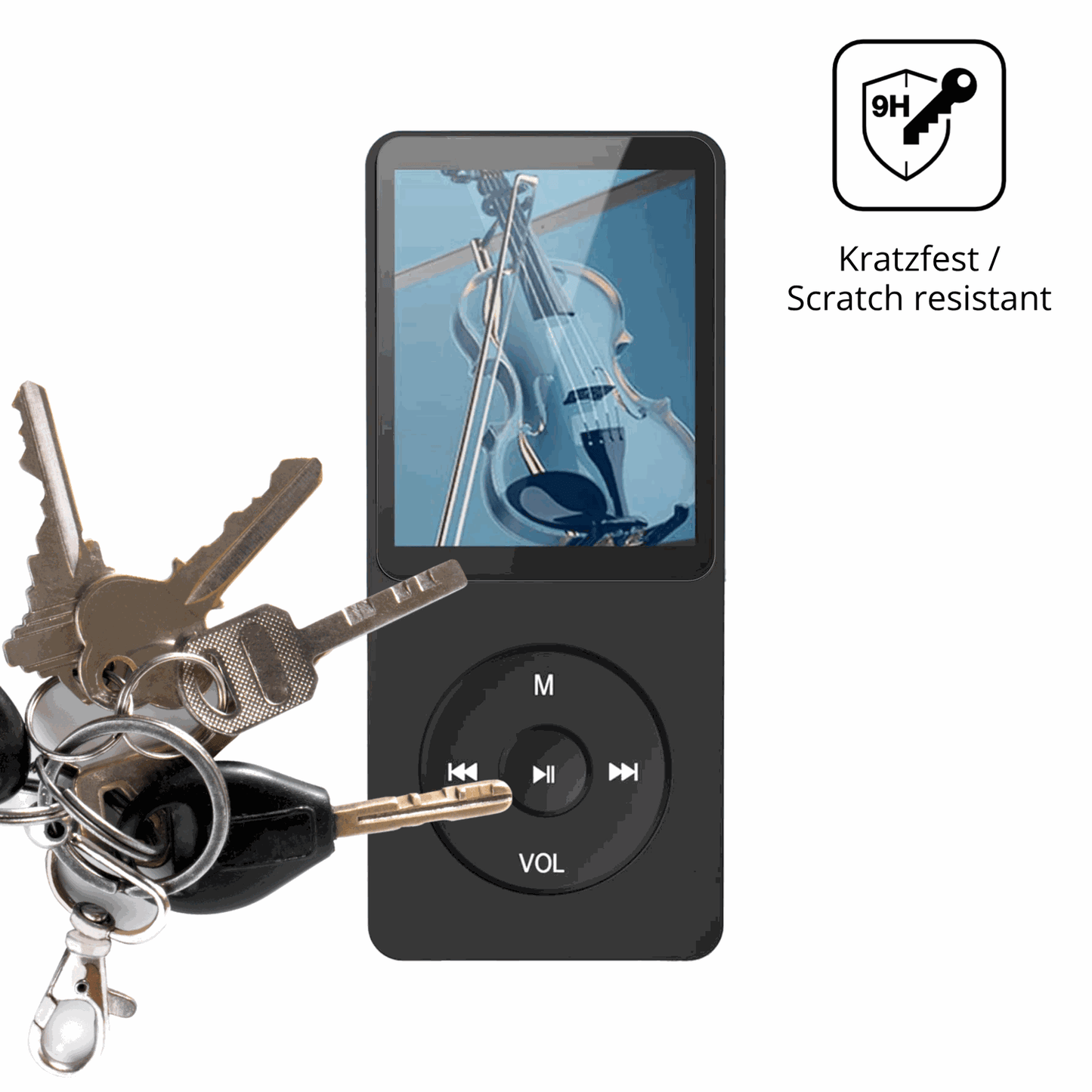 dipos Displayschutz für AGPTEK A02PLB MP3-Player, transparente Oberfläche, perfekte Passform auch für die Rundungen