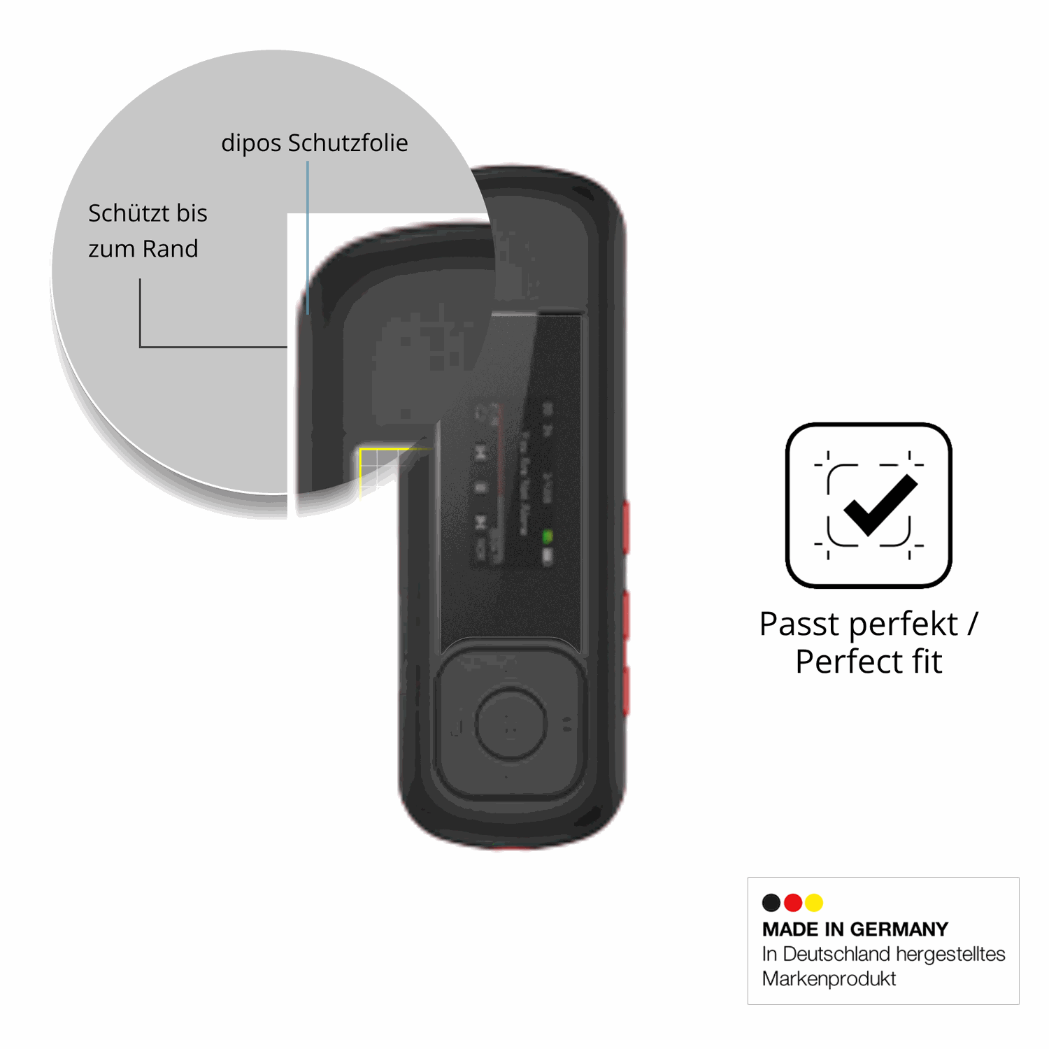Schutz gegen Kratzer auf dem AGPTEK A55 MP3-Player Glas durch Schlüssel oder Ähnliches