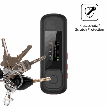 Schutz gegen Kratzer auf dem AGPTEK A55 MP3-Player Glas durch Schlüssel oder Ähnliches