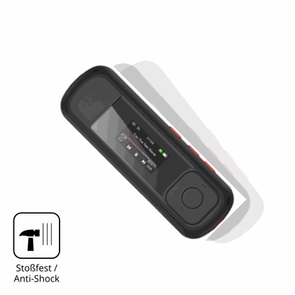 Schutz gegen Kratzer auf dem AGPTEK A55 MP3-Player Glas durch Schlüssel, Stöße gegen die Tischkante oder Stürze