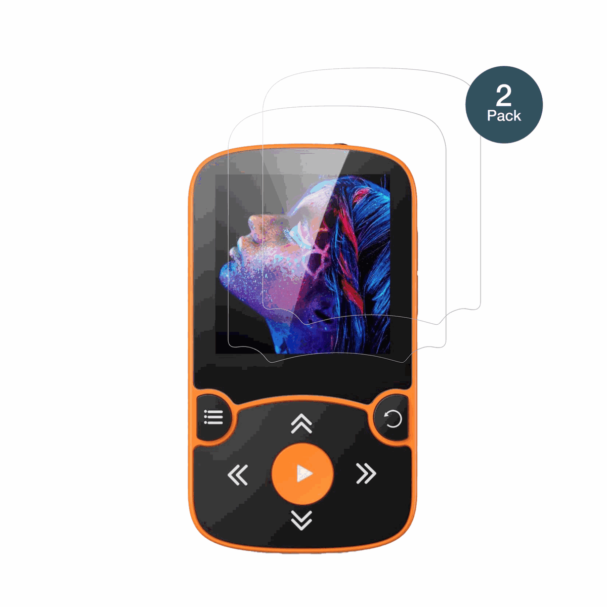 AGPTEKA65 MP3-Player mit aufgebrachter dipos Flex Schutzfolie, glasklare Darstellung ohne Einschränkungen