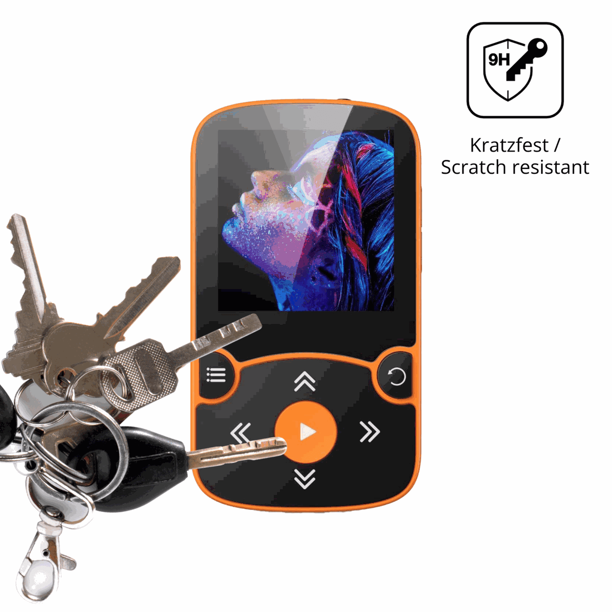 dipos Displayschutz für AGPTEK A65 MP3-Player, transparente Oberfläche, perfekte Passform auch für die Rundungen