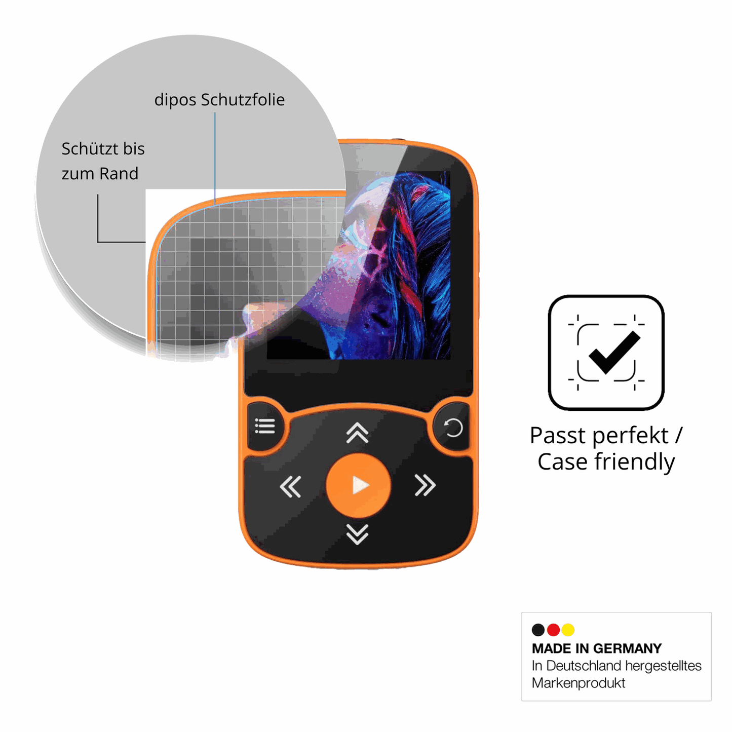 Besonders flexibler Displayschutz mit Anti-Shock-Schicht im Materialmix