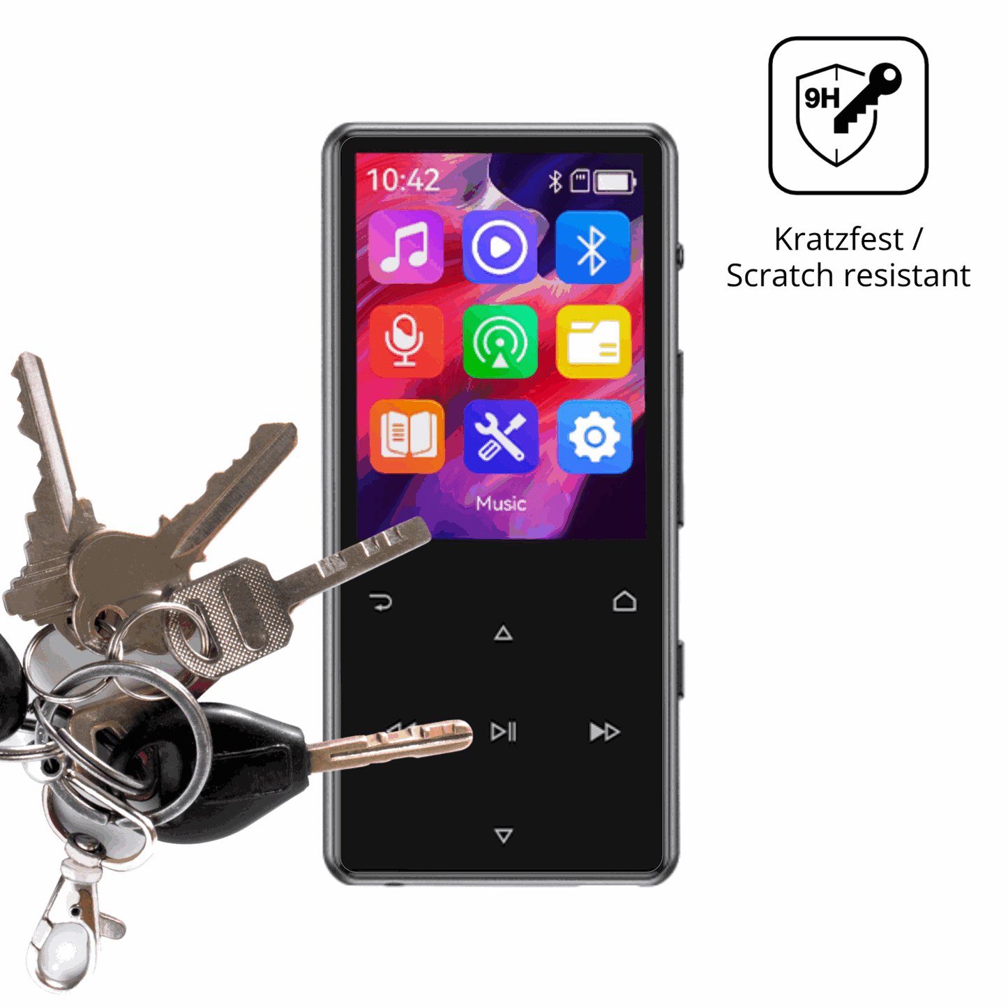 dipos Displayschutz für AGPTEK M6 MP3-Player, transparente Oberfläche, perfekte Passform auch für die Rundungen