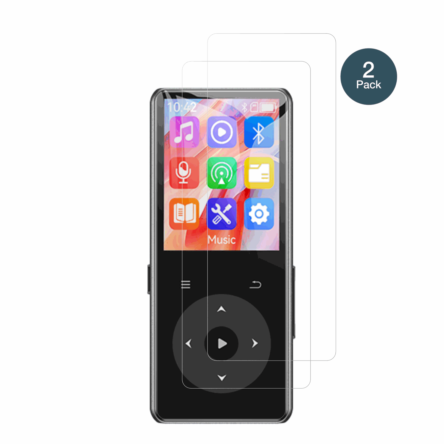 AGPTEKM7 MP3-Player mit aufgebrachter dipos Flex Schutzfolie, glasklare Darstellung ohne Einschränkungen