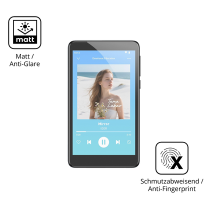 Dünne und entspiegelnde Folie passend zugeschnitten für AGPTEK T08X MP3-Player