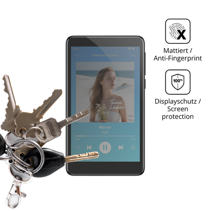 dipos Displayschutz für AGPTEK T08X MP3-Player, mattierte Oberfläche, Blickschutzfilter und perfekter Passform