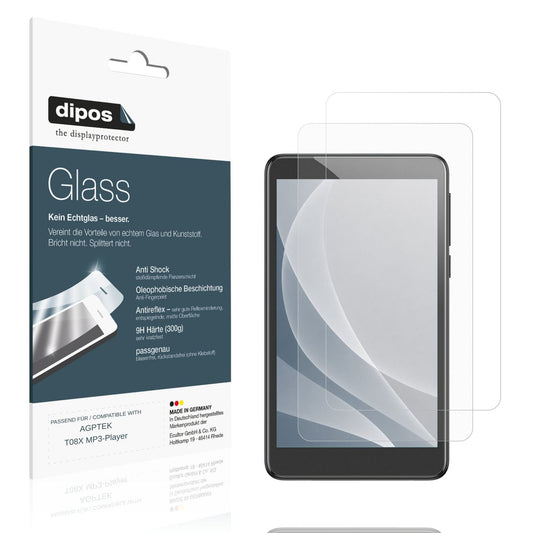 Matte Displayschutzfolie von dipos passend für AGPTEK T08X MP3-Player, 9H kratzfest und blasenfrei montiert