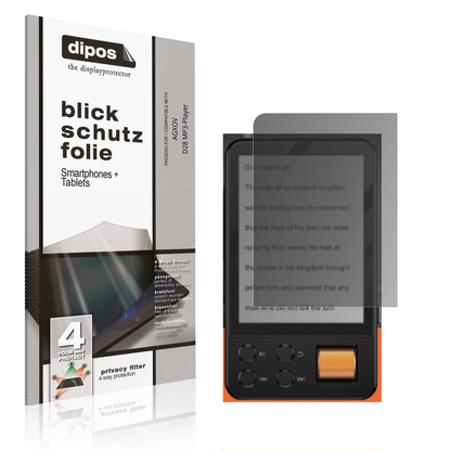 Blickschutzfolie von dipos passend für AGXOV D28 MP3-Player, präziser Zuschnitt und blasenfrei montiert