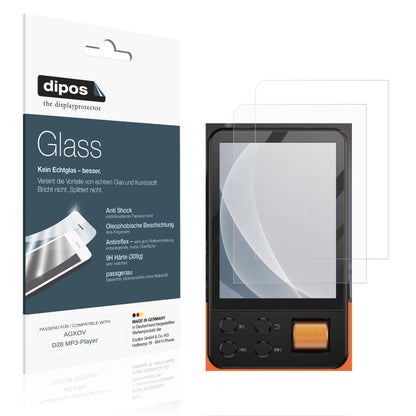 Matte Displayschutzfolie von dipos passend für AGXOV D28 MP3-Player, 9H kratzfest und blasenfrei montiert