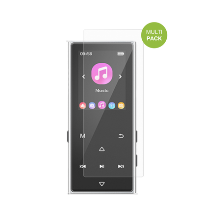 AGXOVD50 MP3-Player mit aufgebrachter dipos Displayschutzfolie, die lästige Fingerabdrücke minimiert