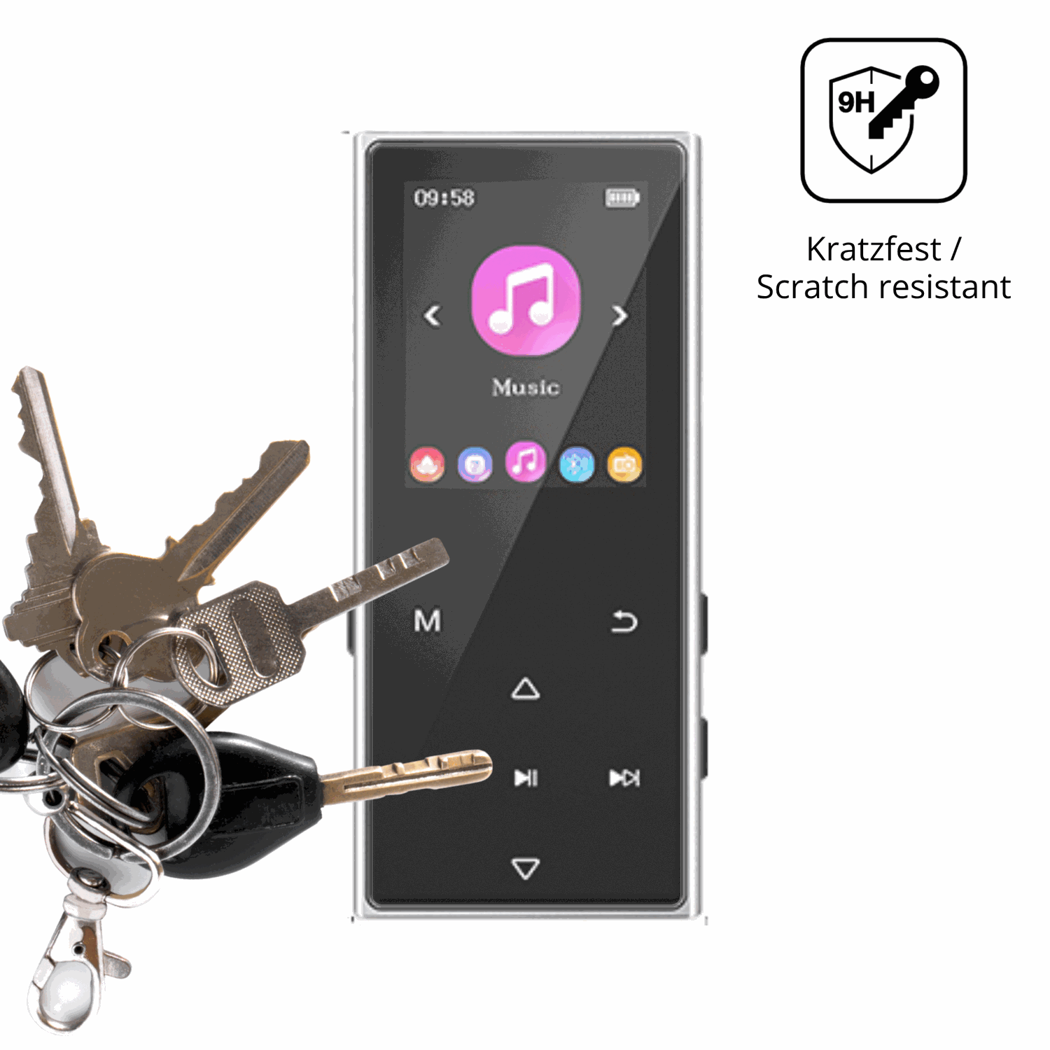 dipos Displayschutz für AGXOV D50 MP3-Player, mattierte Oberfläche, robuste Festigkeit und perfekte Passform