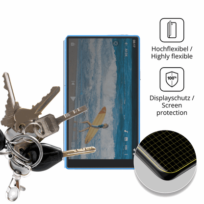 dipos Displayschutz für AGXOV P50 MP3-Player, mit Blickschutzfilter und perfekter Passform auch für die Rundungen
