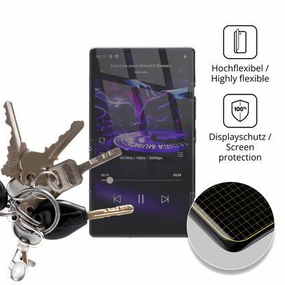 dipos Displayschutz für AHENOD G15 MP3-Player, mit Blickschutzfilter und perfekter Passform auch für die Rundungen