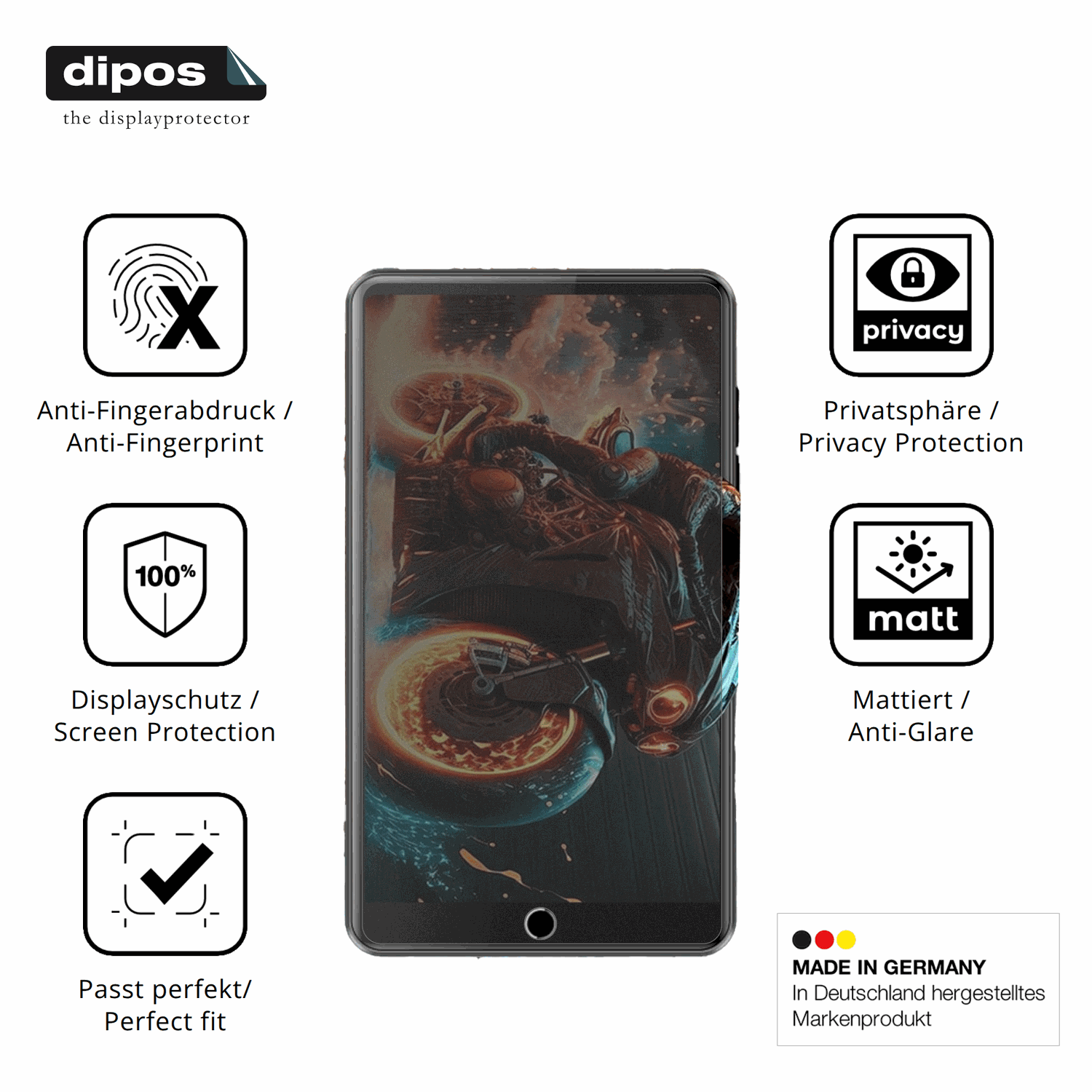 Privatsphäre-Schutz durch Sichtschutz-Folie passend zugeschnitten für AHENOD G16 MP3-Player