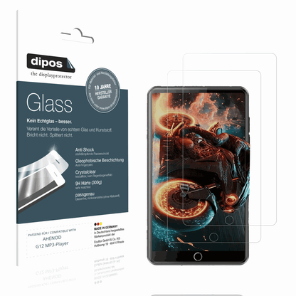 Klare Displayschutzfolie von dipos passend für AHENOD G12 MP3-Player, 9H kratzfest und blasenfrei montiert