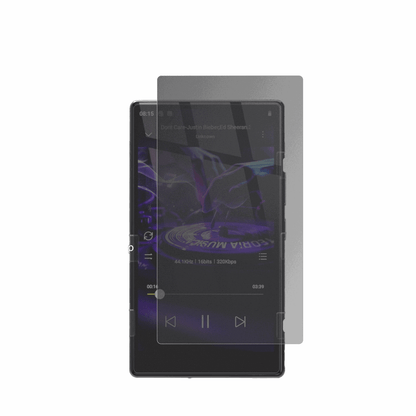 AHENODG15 MP3-Player mit aufgebrachtem dipos Displayschutz, der seitliche Einblicke blockiert