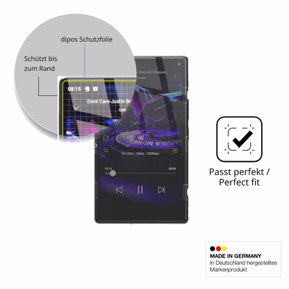 Schutz gegen Kratzer auf dem AHENOD G15 MP3-Player Glas durch Schlüssel oder Ähnliches