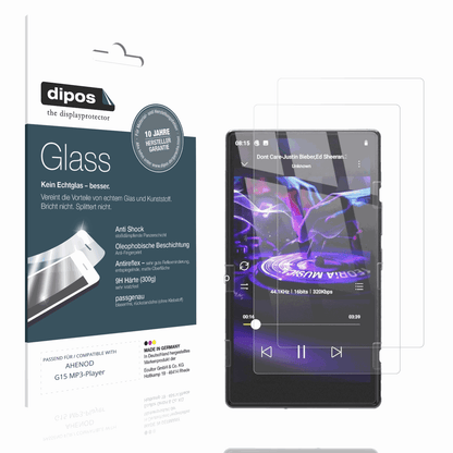 Matte Displayschutzfolie von dipos passend für AHENOD G15 MP3-Player, 9H kratzfest und blasenfrei montiert