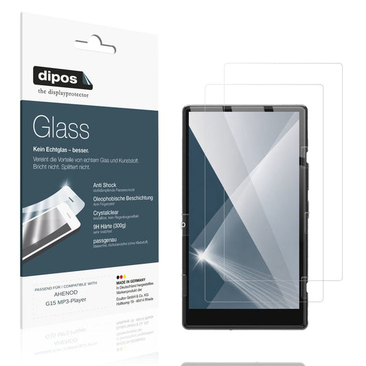 Klare Displayschutzfolie von dipos passend für AHENOD G15 MP3-Player, 9H kratzfest und blasenfrei montiert