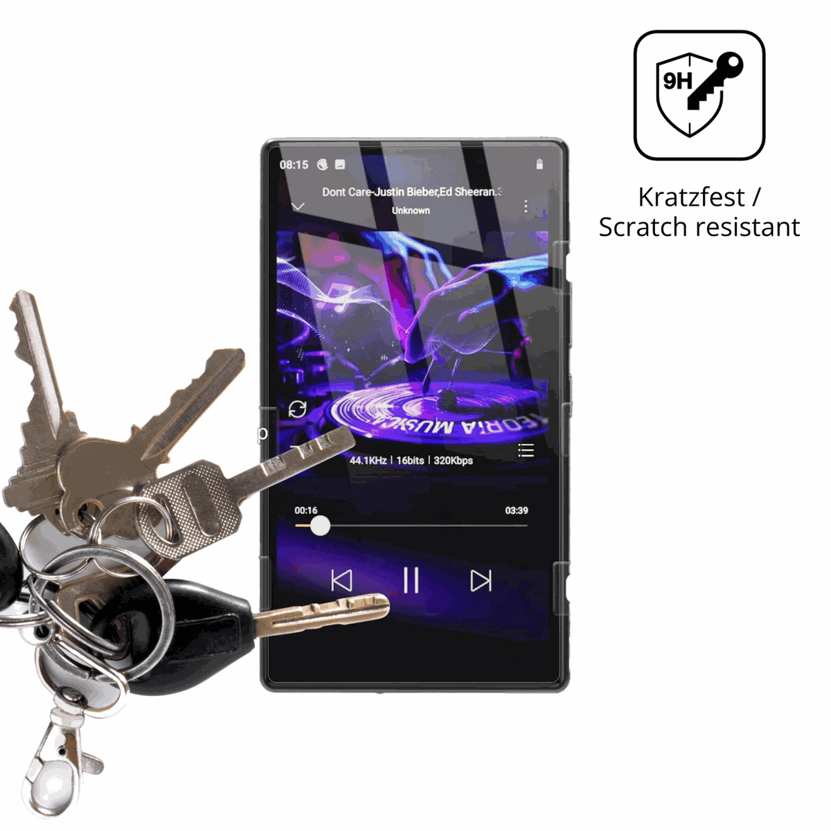 dipos Displayschutz für AHENOD G15 MP3-Player, transparente Oberfläche, perfekte Passform auch für die Rundungen