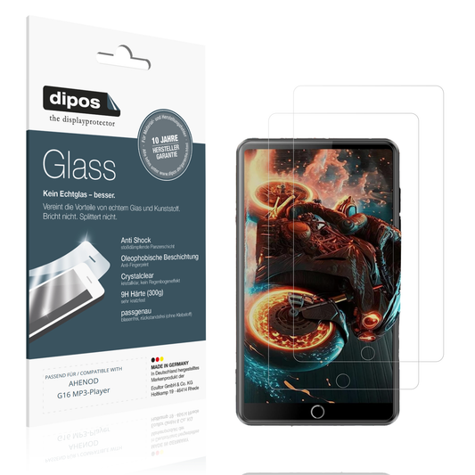 Klare Displayschutzfolie von dipos passend für AHENOD G16 MP3-Player, 9H kratzfest und blasenfrei montiert