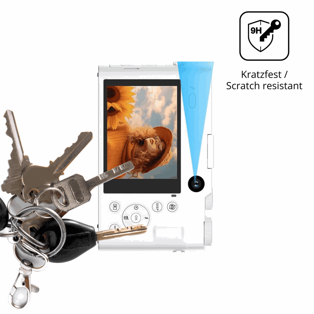 dipos Displayschutz für Ahlirmoy DC218, transparente Oberfläche, perfekte Passform auch für die Rundungen