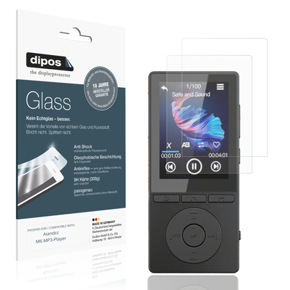 Matte Displayschutzfolie von dipos passend für Aiandcc M6 MP3-Player, 9H kratzfest und blasenfrei montiert